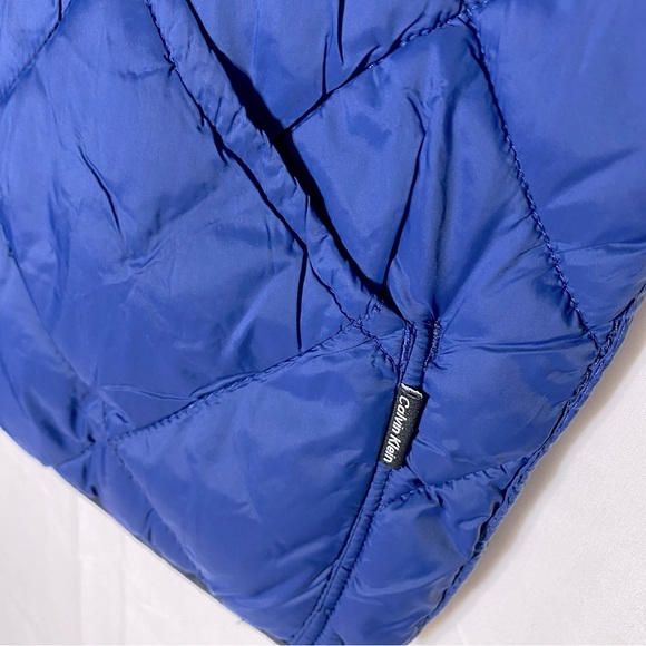 Calvin Klein Black Blue Reversible Quilted Puffer Zip Front Bomber Jacket S - Picture 9 of 15